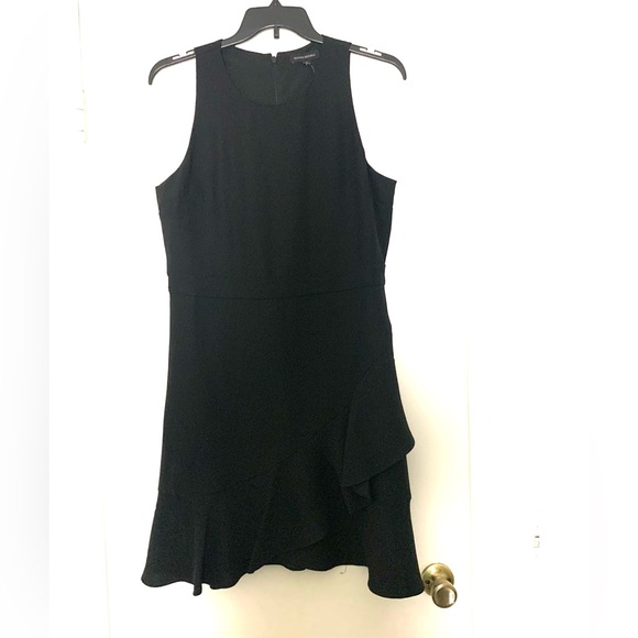 New Banana Republic Black Midi Dress with Ruffle Detail - Picture 4 of 15
